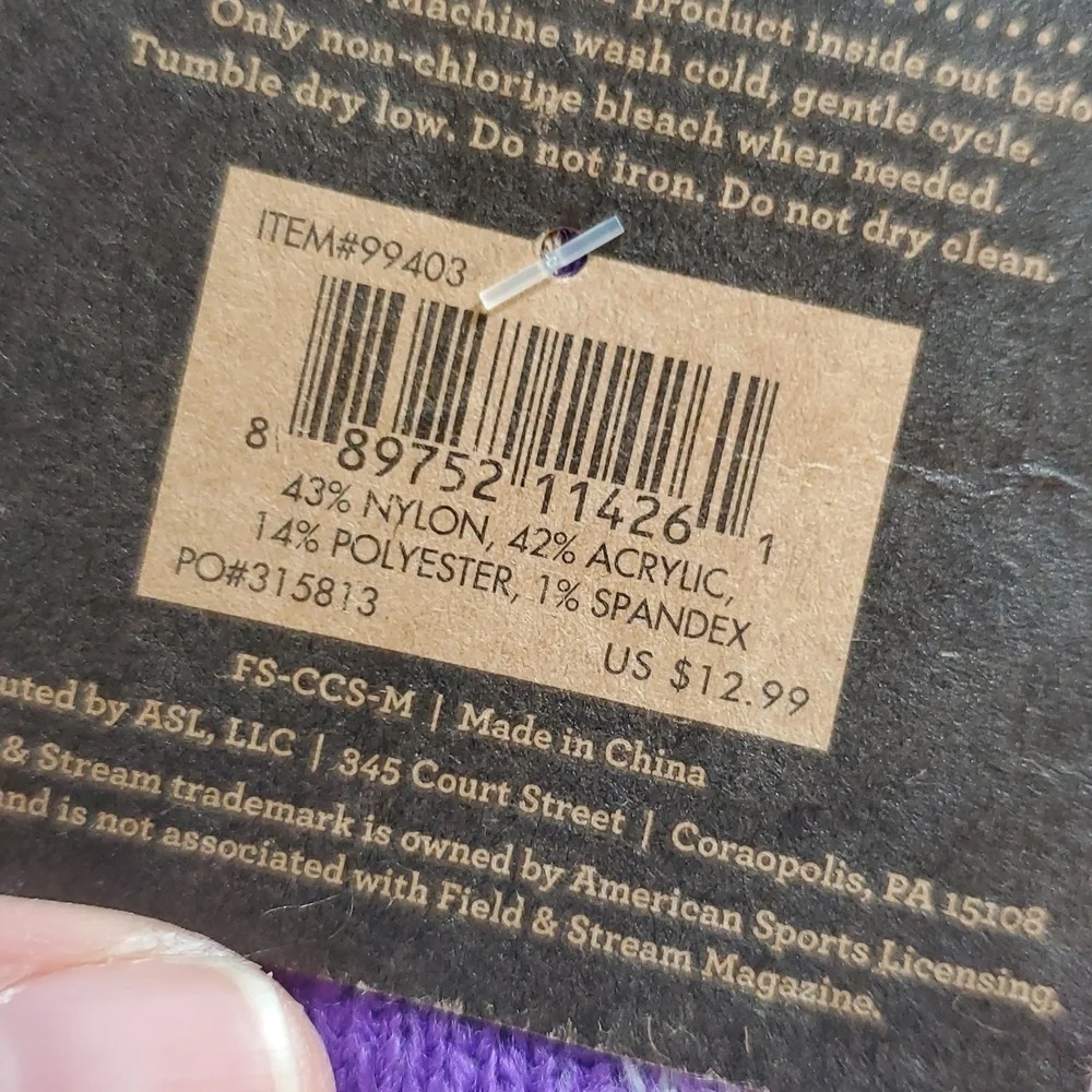 Field & Stream Purple Cozy Cabin Socks